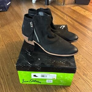 Women’s Sam Edelman Packer Bootie, Black Leather, 8 Brand new